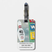 Bowling Alley Artwork Bagagelabel (Achterkant verticaal)
