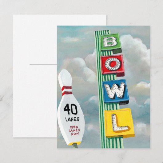 Bowling Alley Artwork Briefkaart (Voorkant / Achterkant)