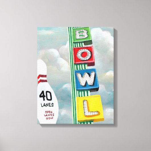 Bowling Alley Artwork Canvas Afdruk (Voorkant)
