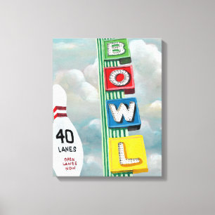 Bowling Alley Artwork Canvas Afdruk