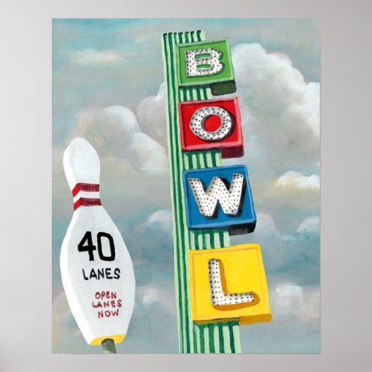 Bowling Alley Artwork Poster (Voorkant)