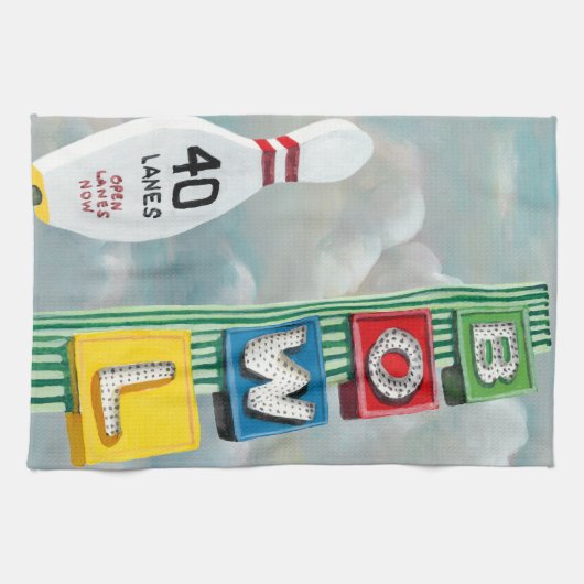 Bowling Alley Artwork Theedoek (Horizontaal)