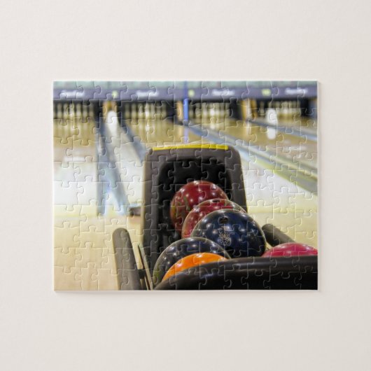 Bowling Alley en bowlingballen Legpuzzel (Horizontaal)