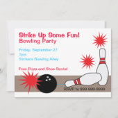 Bowling Alley Party uitnodiging (Voorkant)