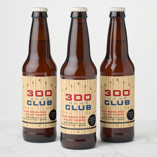 Bowling Alley Promotional 300 Game Milestone Beer Bier Etiket (Flessen)