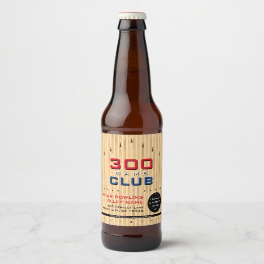 Bowling Alley Promotional 300 Game Milestone Beer Bier Etiket (Voorkant)