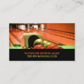 Bowling Alley Scene, Ten-Pin Bowling Club Visitekaartje (Voorkant)