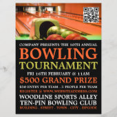 Bowling Alley Scene, Ten-Pin Bowling Tournament Flyer (Voorkant)