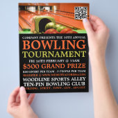 Bowling Alley Scene, Ten-Pin Bowling Tournament Flyer (Hand)