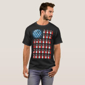 Bowling America Flag  Bowling Players &  Costume T-shirt (Voorkant volledig)
