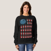 Bowling America Flag  Bowling Players &  Costume Trui (Voorkant volledig)