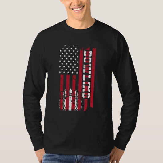 bowling america flag  cone skittles bowling t-shirt (Voorkant)