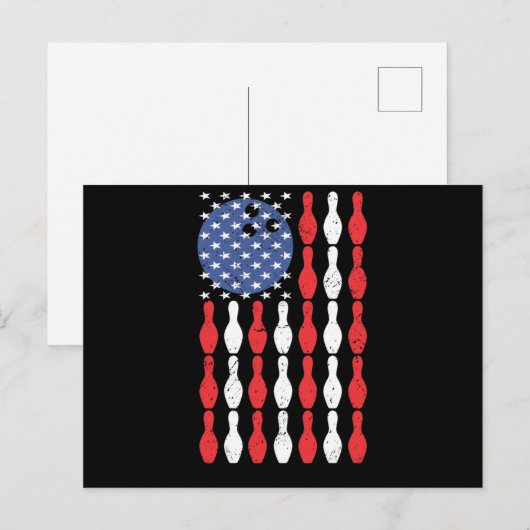 Bowling America vlag bowling bowler Briefkaart (Voorkant / Achterkant)