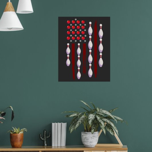 Bowling American Flag Poster (Woonkamer 1)