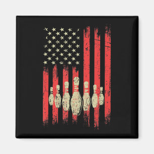  Bowling American USA Flag Bowling Magneet