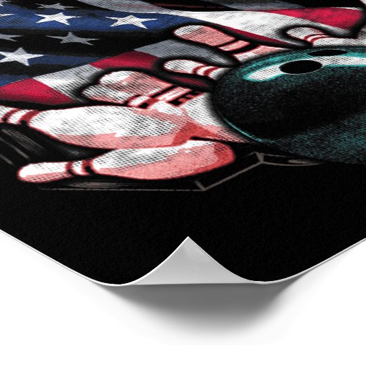  Bowling American USA Flag Bowling Poster (Hoek)