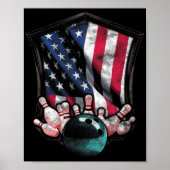  Bowling American USA Flag Bowling Poster (Voorkant)