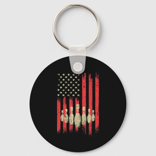  Bowling American USA Flag Bowling Sleutelhanger (Voorkant)