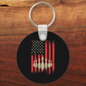  Bowling American USA Flag Bowling Sleutelhanger (Voorkant)