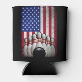 Bowling Amerikaanse vlag 4 juli Voor Bowler Blikjeskoeler (Voorkant)