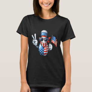 Bowling Amerikaanse Vlag Zonnebril 4 juli Bowl T-shirt