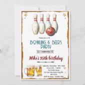 Bowling and beer party Invitation Kaart (Voorkant)