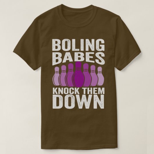 Bowling Babes bedekken ze met Retro  Funny T-shirt (Design voorkant)
