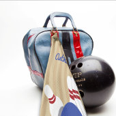 Bowling bal en pinnen gepersonaliseerde handdoek