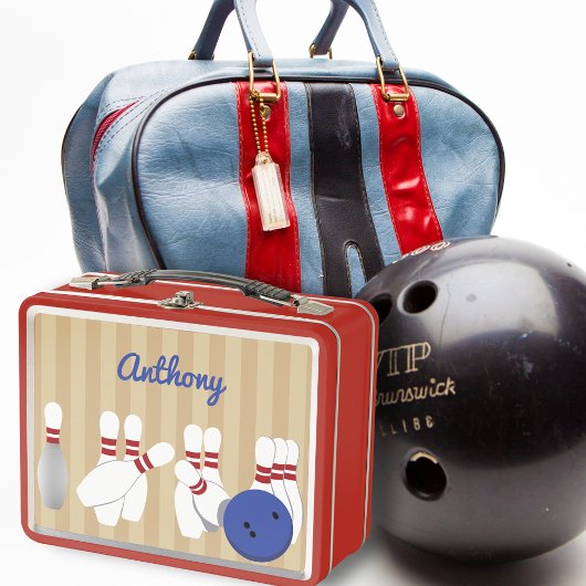 Bowling bal en pins gepersonaliseerd