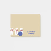 Bowling bal en pins gepersonaliseerd post-it® notes (Voorkant)