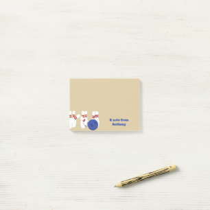 Bowling bal en pins gepersonaliseerd post-it® notes