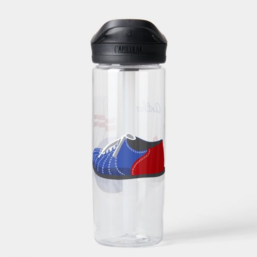 Bowling bal en pins gepersonaliseerd waterfles (Achterkant)