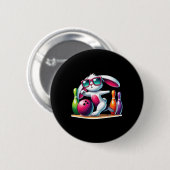 Bowling Bal En Pins Konijn Oor Paaseieren Jagen Pa Ronde Button 5,7 Cm (Voorkant /achterkant)