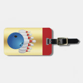 Bowling -- Bal en Pins personaliseer naam/adres Bagagelabel (Voorkant horizontaal)