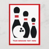 Bowling bal en spelden aangepaste verticaal briefkaart (Voorkant)