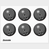Bowling bal grijs tekening ronde sticker (Vel)