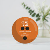 Bowling Bal | Kinderverjaardagsfeestje | Oranje Kaart (Staand voorkant)