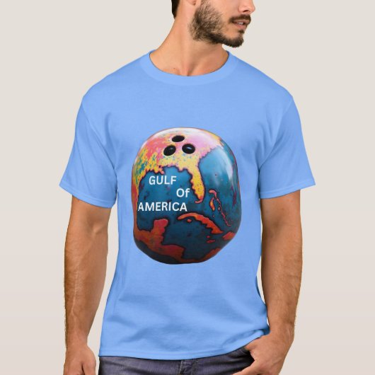 Bowling bal met Golf van Amerika kleurrijk T-shirt (Voorkant)