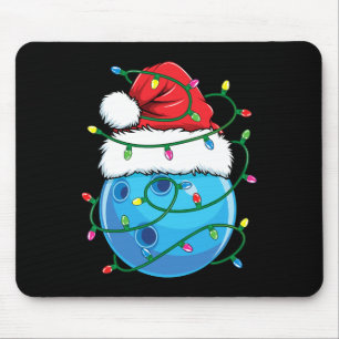 Bowling Bal Met Kerstman Hoed Mannen Jongens Kerst Muismat