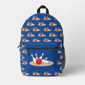 Bowling bal opvallende skittles patroon bedrukte rugzak (Voorkant)