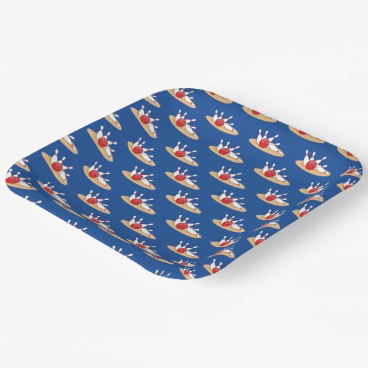 Bowling bal opvallende skittles patroon papieren bordje (Gebogen)