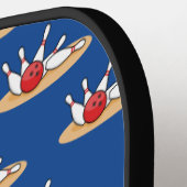 Bowling bal opvallende skittles patroon pickleball paddle (Links Detail)