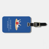 Bowling bal opvallende skittles personaliseren bagagelabel (Voorkant horizontaal)