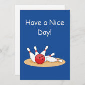 Bowling bal opvallende skittles personaliseren feestdagenkaart (Voorkant / Achterkant)