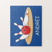 Bowling bal opvallende skittles personaliseren legpuzzel (Verticaal)