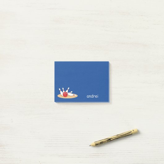 Bowling bal opvallende skittles post-it® notes (Op bureau)