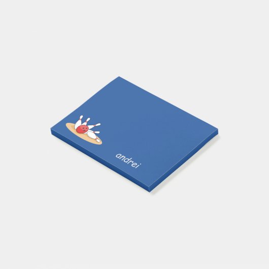 Bowling bal opvallende skittles post-it® notes (Schuin)