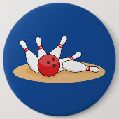 Bowling bal opvallende skittles ronde button 6,0 cm (Voorkant)