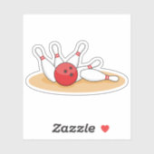 Bowling bal opvallende skittles sticker (Vel)