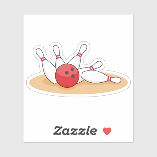 Bowling bal opvallende skittles sticker (Vel)